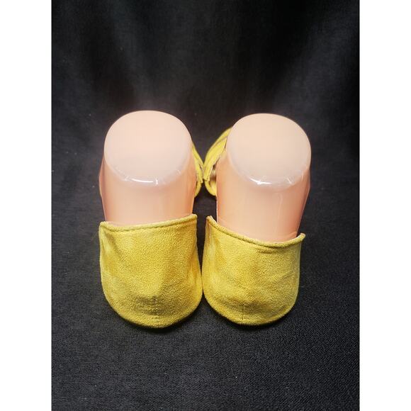 SERRA Yellow Sleek Strappy Suede Flat Closed Back Sandals | Size 7 - Picture 5 of 8